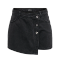 ONLY Lesly regular mellemhøj denim skort - Washed Black
