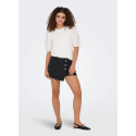 ONLY Lesly regular mellemhøj denim skort - Washed Black