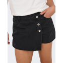 ONLY Lesly regular mellemhøj denim skort - Washed Black