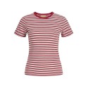 JJXX Gigi kortærmet stribet T-shirt - Scarlet Sage / Vanilla