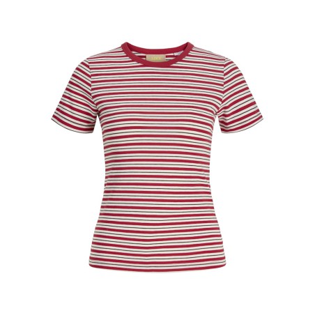 JJXX Gigi kortærmet stribet T-shirt - Scarlet Sage / Vanilla