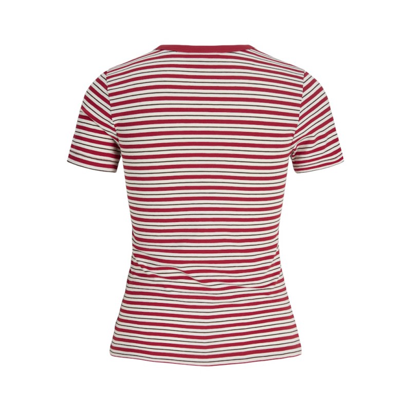 JJXX Gigi kortærmet stribet T-shirt - Scarlet Sage / Vanilla