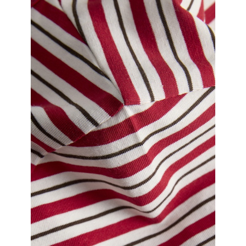 JJXX Gigi kortærmet stribet T-shirt - Scarlet Sage / Vanilla