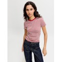 JJXX Gigi kortærmet stribet T-shirt - Scarlet Sage / Vanilla