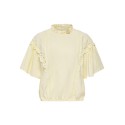 ONLY CARMAKOMA Malia 2/4 Broderet Top - Double Cream
