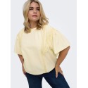 ONLY CARMAKOMA Malia 2/4 Broderet Top - Double Cream