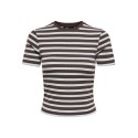 ONLY Lupe kortærmet stribet t-shirt - Seal Brown BLUE STRIPE