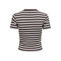ONLY Lupe kortærmet stribet t-shirt - Seal Brown BLUE STRIPE