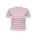 ONLY Lupe kortærmet stribet T-shirt - Pink Lady Burgundy Stribes