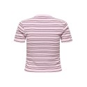 ONLY Lupe kortærmet stribet t-shirt - Pink Lady BURGUNDY STRIBES