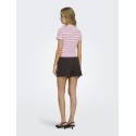 ONLY Lupe kortærmet stribet t-shirt - Pink Lady BURGUNDY STRIBES