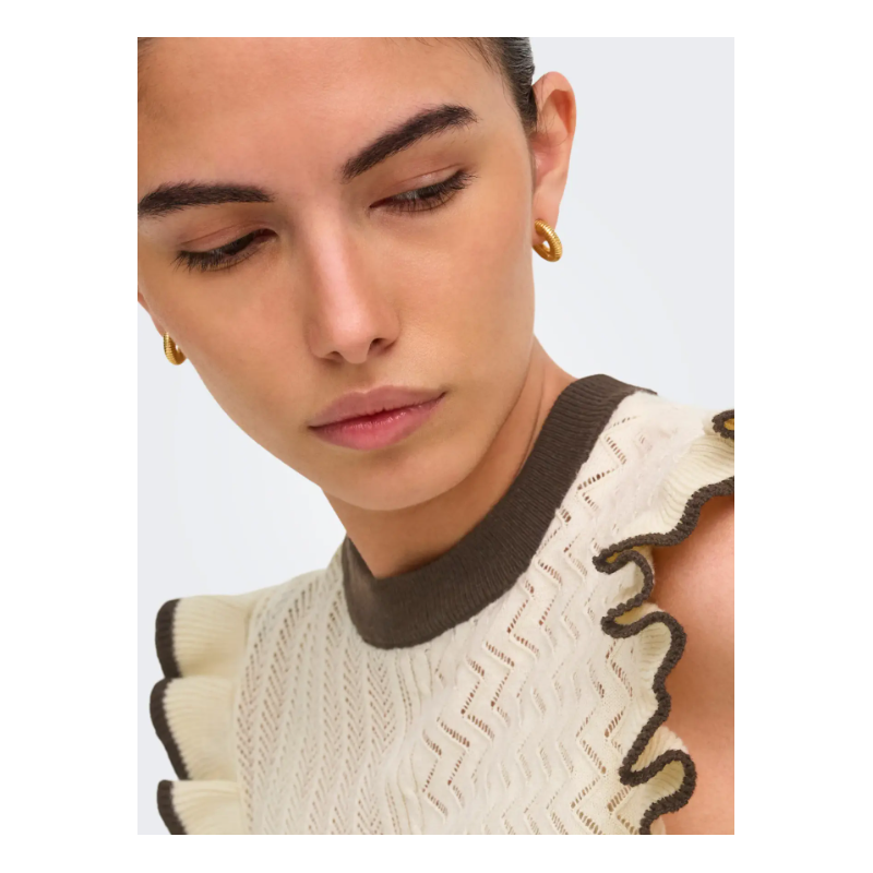 JDY Violet strik flæse pullover - Birch/ Bracken