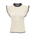 JDY Violet strik flæse pullover - Birch/ Black
