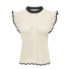 JDY Violet strik flæse pullover - Birch/ Black