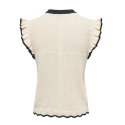JDY Violet strik flæse pullover - Birch/ Black