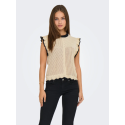 JDY Violet strik flæse pullover - Birch/ Black
