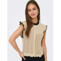 JDY Violet strik flæse pullover - Birch/ Black