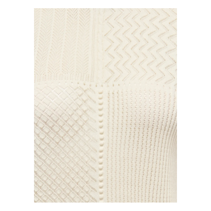 JDY Violet strik flæse pullover - Birch/ Black