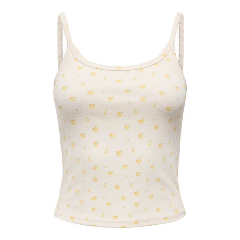 ONLY Eve singlet top - Cloud Dancer/ Yellow