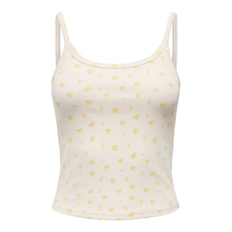 ONLY Eve singlet top - Cloud Dancer/ Yellow