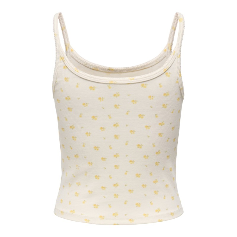 ONLY Eve singlet top - Cloud Dancer/ Yellow