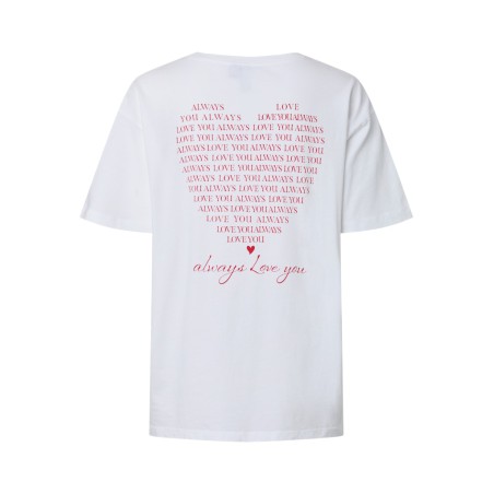 PIECES Sally kortærmet T-shirt - Bright White "LOVE"