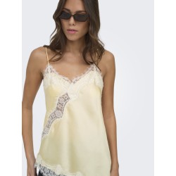 JDY Fifi Asym. Lace Top - Double Cream