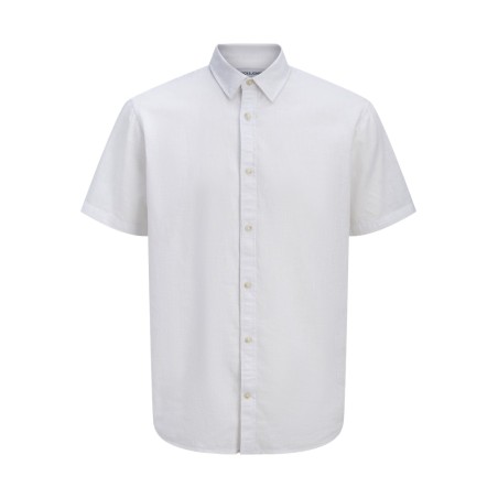 JACK & JONES Sommer Kortærmet hør skjorte - Hvid