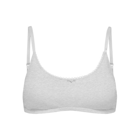 ONLY Carla pointelle scooped bralette - Light Grey Melange