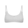 ONLY Carla pointelle scooped bralette - Light Grey Melange