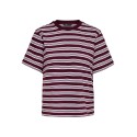 ONLY Livina kortærmet stribet t-shirt - Burgundy TRIPLE