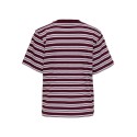 ONLY Livina kortærmet stribet t-shirt - Burgundy TRIPLE