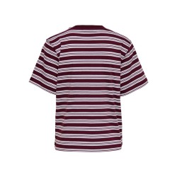 ONLY Livina kortærmet stribet t-shirt - Burgundy TRIPLE
