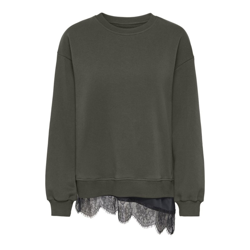 JDY Ella langærmet blonde sweatshirt - Black Olive