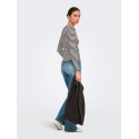 JDY Fransiska langærmet stribet rund hals bluse - Cloud Dancer COFFEE BEAN
