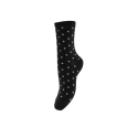 PIECES Ebby glimmer lang prikket strømper - Sort SILVER DOTS
