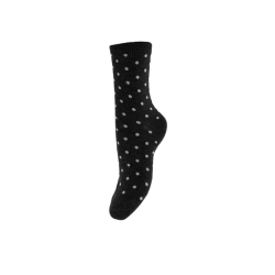 PIECES Ebby glimmer prikket strømper - Sort SILVER DOTS
