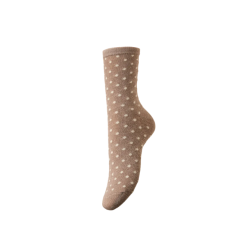 PIECES Ebby glimmer prikket strømper - Natural BIRCH DOTS
