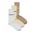 JACK & JONES Norrebro tennis  3-pak strømper - Antique White Feather Gray