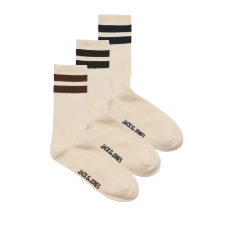 JACK & JONES Travis tennis 3-pak strømper - Buttercream