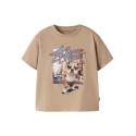 NAME IT Mini Laus kortærmet regular t-shirt - Sesame