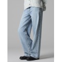 LMTD Bett brede mellem talje denim jeans - Light Blue Denim