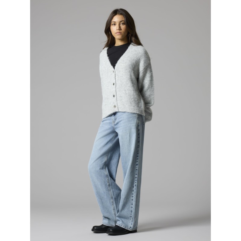 LMTD Bett brede mellem talje denim jeans - Light Blue Denim