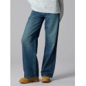 LMTD Bett brede mellem talje denim jeans - Vintage Dark Blue Denim