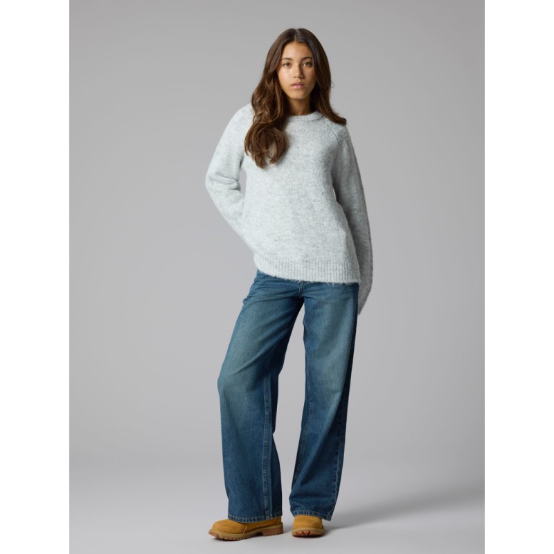 LMTD Bett brede mellem talje denim jeans - Vintage Dark Blue Denim