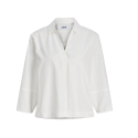 JJXX Caro poplin langærmet bluse - Blanc de Blanc