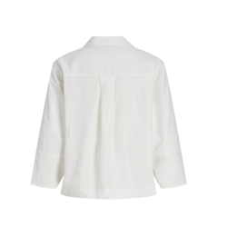 JJXX Caro poplin langærmet bluse - Blanc de Blanc