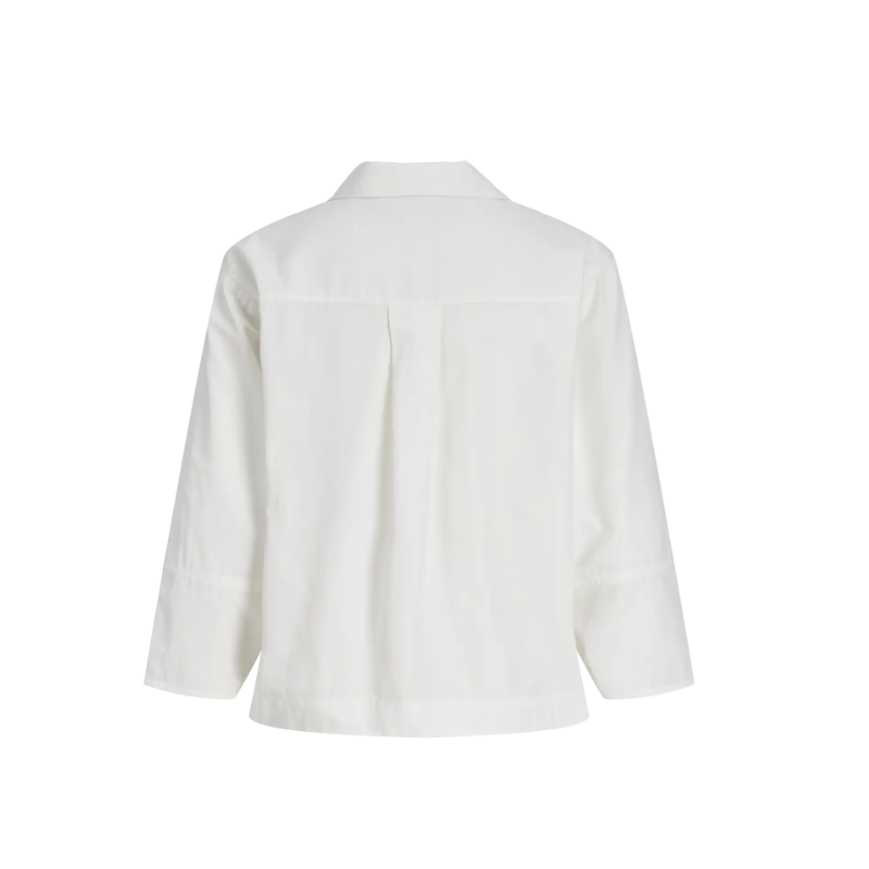 JJXX Caro poplin langærmet bluse - Blanc de Blanc