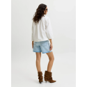 JJXX Caro poplin langærmet bluse - Blanc de Blanc
