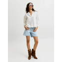 JJXX Caro poplin langærmet bluse - Blanc de Blanc